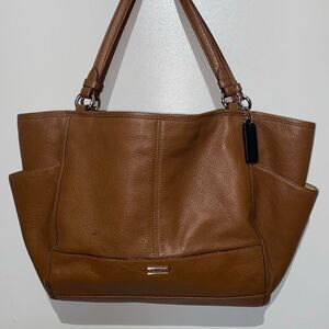 Coach Madison Phoebe Shoulder Bag Saddle‎ Brown Pebbled Leather Tote Handbag